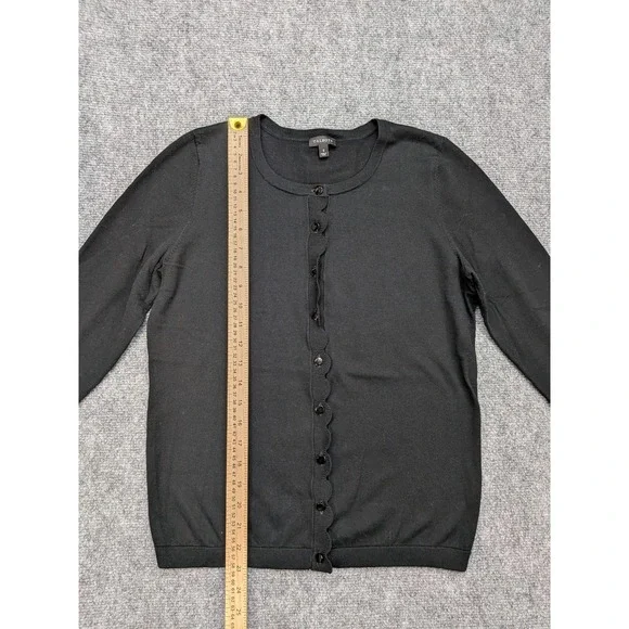 Talbots Womens Cardigan Small Scalloped Trim Old Money Capsule Career Layering - Picture 2 of 8